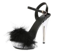 Damen High-Heel-Sandalen Mode Transparente Plateau-Sandalen, 15CM Sandalen Damen Plattform Stiletto-Absatzschuhe Für Hochzeit Und Urlaub