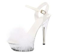 Damen High-Heel-Sandalen Mode Transparente Plateau-Sandalen, 15CM Sandalen Damen Plattform Stiletto-Absatzschuhe Für Hochzeit Und Urlaub