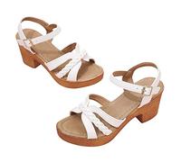 Damen High Heel Sandalen Sale Chunky Heel Sandals Frauen Geflochten Sandalette Gekreuzte Riemen Sandale Verstellbare Riemchen Schnalle Sandal Offene Zehe Sandaletten Leichte Trekkingschuhe Slippers