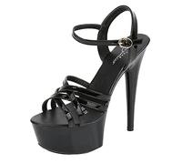 Damen High Heels 15 cm / 5,9 IN Herren Plateau Pumps Sexy Stripperin Bühnenperformance Pole Dance Nachtclub Partytanz High Heels Plus Size Unisex,Schwarz,39 EU