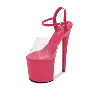 Damen High Heels 20Cm High Heels Sexy Stripperin Bühnenperformance Pole Dance High Heels Nachtclub Partytanz High Heels Plus Size Unisex,Rose red,38 EU