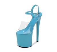 Damen High Heels 20Cm High Heels Sexy Stripperin Bühnenperformance Pole Dance High Heels Nachtclub Partytanz High Heels Plus Size Unisex,Blau,40 EU