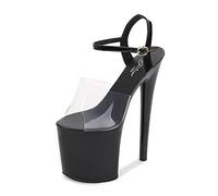 BeAUZQ Damen High Heels 20Cm High Heels Sexy Stripperin Bühnenperformance Pole Dance High Heels Nachtclub Partytanz High Heels Plus Size Unisex,Schwarz,36 EU