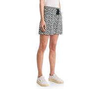 Shorts STREET ONE, Damen, Gr. 42, tiefblau, Stoff, 88% Viskose, 12% Polyamid, gestreift, loose fit kniefrei, Hosen Shorts, mit allover Print (86018564-42) tiefblau