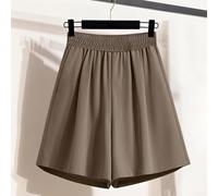 Damen High Waist Shorts Weit Beinau Solid Farbe | High Waist Design, weit geschnittene Beine, einfarbiges Muster, modischer Look für Frauen