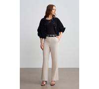 Damen Hochtaillierte gerade Crepe-Hosen L