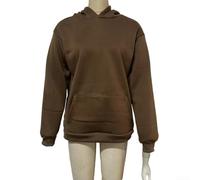 Damen Hollow Mesh Open Back Sweatshirt Hoodie Langarm Sheer Spitzenbesatz Casual Layering Top für den täglichen Gebrauch (M Brown1)