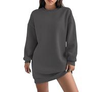 Damen Hoodie Kapuzenpullover Lang Sweatjacke Sweatkleid Winterkleid Sweatshirt Kapuzenjacke Kapuzenpulli Langarm Sport Pullover