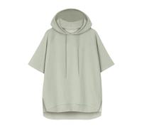 Damen Hoodie Kurzarm Sommer Hoody Oberteile Lässig Einfarbig T-Shirt mit Kapuze Dünne Kapuzenpullover Locker Sportlich Modische Sweatshirt Bequem Kordelzug Kapuzenpulli Leichte Hoody Sportshirt