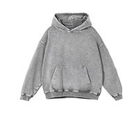 Damen Hoodie Oversized Streetwear Distressed Washed Pullover Bequemes Fleece Sweatshirt Lässige Freizeitmode für Frauen