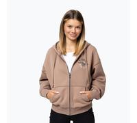 Damen-Hoodie Pitbull Skull Surf Hooded Zip chocolate mousse