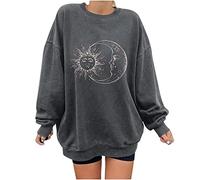 Damen Hoodie Sonnen Gedruckt Kapuzenpullover Langarm Sweatshirts Tops Sweatshirt Mit Kapuze Tasche Sweater Jacke Hoodies FüR Teenager MäDchen Korean Fashion GüNstige Sachen
