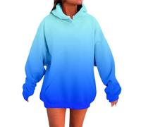 Damen Hoodie, Sweatjacke Damen Mit Kapuze, Damen Hoodies & Sweatshirts Unisex Farbverlauf Pullover Lässiges Langarm Kapuzen Sweatshirt Für Den Täglichen Gebrauch Lockere Passform Bequemes Basic Outfit