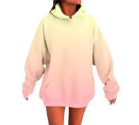 Damen Hoodie, Sweatjacke Damen Mit Kapuze, Damen Hoodies & Sweatshirts Unisex Farbverlauf Pullover Lässiges Langarm Kapuzen Sweatshirt Für Den Täglichen Gebrauch Lockere Passform Bequemes Basic Outfit