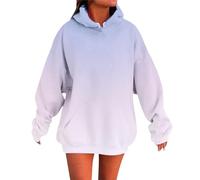 Damen Hoodie, Sweatjacke Damen Mit Kapuze, Damen Hoodies & Sweatshirts Unisex Farbverlauf Pullover Lässiges Langarm Kapuzen Sweatshirt Für Den Täglichen Gebrauch Lockere Passform Bequemes Basic Outfit
