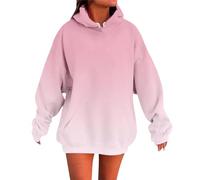 Damen Hoodie, Sweatjacke Damen Mit Kapuze, Damen Hoodies & Sweatshirts Unisex Farbverlauf Pullover Lässiges Langarm Kapuzen Sweatshirt Für Den Täglichen Gebrauch Lockere Passform Bequemes Basic Outfit