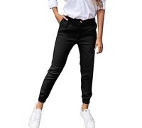 Damen Hosen Elegant Business Hose Lang Freizeithose 7/8 Chinohose Stretch Slim Fit Stoffhose Frauen Elegante Hosen Lässige Freizeit Hose Skinny Damenhose Sommerhose Leichte Hose Kurz Damen (Black, M)