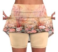 Damen Hosen Sommer Fashion Sommer Hosen Und Handytasche Leichte Stoffhose Damen Sommer Shorts Damen Sommer Hosenrock Damen Rock Damen Sommer Tennisrock Röcke Kurz Orange XL