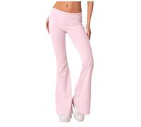 Damen Hosen Sommer Jogginghose Teenager Mädchen Low Waist Jeans Damen Baggy Damen Stoffhose Regenhose Damen Hose Weites Bein Damen Funktionshose Damen Sporthose Kurz Sommerhose Damen(1-Light pink,M)