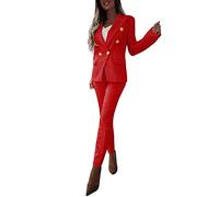 Damen Hosenanzüge Elegant Business Anzug Set Hosenanzug Blazer Hose 2-teilig Anzug Karo Kariert Zweiteiler Slimfit Streetwear