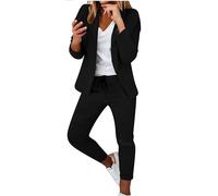 Damen Hosenanzug Elegant Business Anzug Set Revers Büro Blazer Hose 2-teilig Anzug Zweiteiler Slimfit Festlich Sportlich Streetwear Warehouse Deals Angebote B Ware