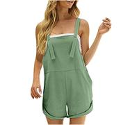 Damen Hosenträger Overall mit Tasche Latzhose,kurz Bodysuit Yoga V-Ausschnitt Romper Einteiler Modisch Strampler Strampler Kurz Wide Leg Romper Arbeitshose Strandshorts