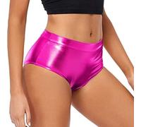 Damen Hot-Pants Wetlook Faux PU Shorts Panty Glossy Rave Tanz PU Leder Look Kurze Hose Frauen Clubs Kneipen Nachtclubs Party Kunstleder Hohe Taille Sexy Hotpants