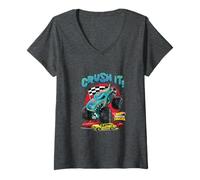 Damen Hot Wheels Monster Trucks - Mega Wrex T-Shirt mit V-Ausschnitt