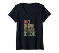 Damen Huber - der Mann der Mythos die Legende | Name Komisch - T-Shirt mit V-Ausschnitt