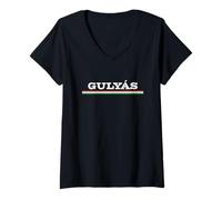 Damen Hungarian Gulyas Funny Hungary Traditional Food Dish Goulash T-Shirt mit V-Ausschnitt