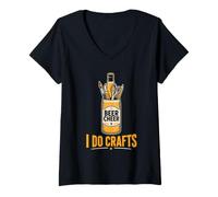 Damen I do Crafts Craftbier Brauer Craft Bier T-Shirt mit V-Ausschnitt