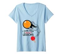 Damen I Give Free Smash Lessons Funny Table Tennis Player Love T-Shirt mit V-Ausschnitt