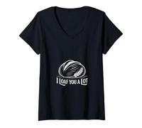 Damen I Loaf You A Lot Sauerteig-Starter T-Shirt mit V-Ausschnitt