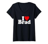 Damen I Love Heart Bradley Bradshaw Brady T-Shirt mit V-Ausschnitt