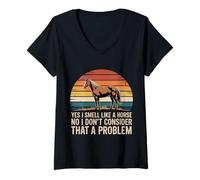 Damen I Smell Like A Horse and It is Not A Problem - T-Shirt mit V-Ausschnitt