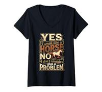 Damen I Smell Like A Horse and It is Not A Problem |- T-Shirt mit V-Ausschnitt