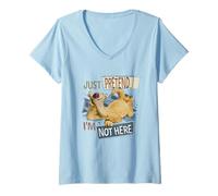 Damen Ice Age Sid Just Pretend I’m Not Here T-Shirt mit V-Ausschnitt