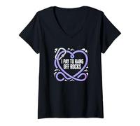 Damen Ich bezahle für Hang Off Rocks Rock Climber Boulderer T-Shirt mit V-Ausschnitt