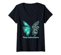 Damen Ich Bin der Storm DiGeorge Syndrome Awareness Butterfly T-Shirt mit V-Ausschnitt