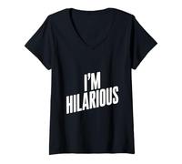Damen Ich Bin urkomisch lustig für Komiker und Joker T-Shirt mit V-Ausschnitt