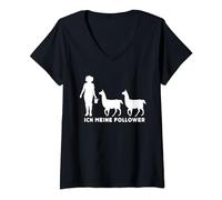 Damen Ich Meine Follower lama alpakas alpaca alpakafans Alpaka T-Shirt mit V-Ausschnitt