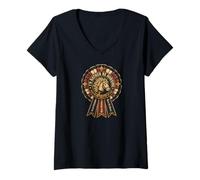 Damen Ich wäre Lieber Meister im Pferdehobbypferden T-Shirt mit V-Ausschnitt