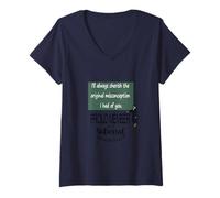 Damen I'll Always Cherish The Original Misconception I Had of You. T-Shirt mit V-Ausschnitt