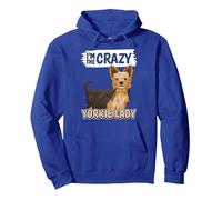 Damen I'm The Crazy Yorkie Lady Yorkshire Terrier Pullover Hoodie, Unisex für Erwachsene, Königsblau, L