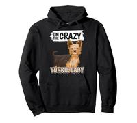 Damen I'm The Crazy Yorkie Lady Yorkshire Terrier Pullover Hoodie, Unisex für Erwachsene, Schwarz, XL