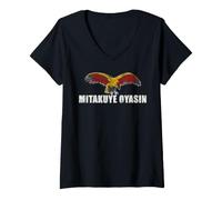 Damen Indianerstolz I Lakota Tribe Teton Sioux Nation T-Shirt mit V-Ausschnitt