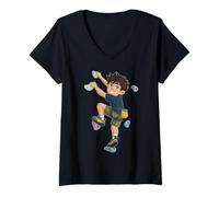 Damen Indoor Klettern Wand Klettern Boulder Bouldern Kid T-Shirt mit V-Ausschnitt