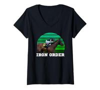 Damen Iron Honor Horse, Pferderennen, Santa Anita, Del Mar, Pferde T-Shirt mit V-Ausschnitt