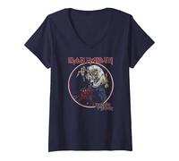 Damen Iron Maiden Number of the Beast Vintage T-Shirt mit V-Ausschnitt