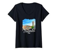 Damen Italien Trient T-Shirt mit V-Ausschnitt